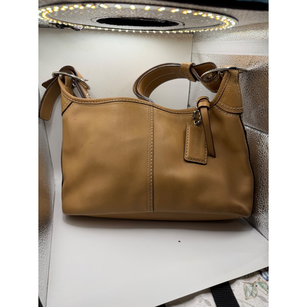 Coach‎ Ergo Tan Leather Hobo Bag Shoulder Purse F13354 Lilac Lining